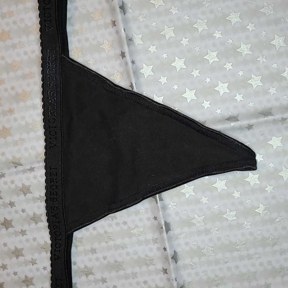 RARE VINTAGE Victoria's Secret V-String Sz S Black